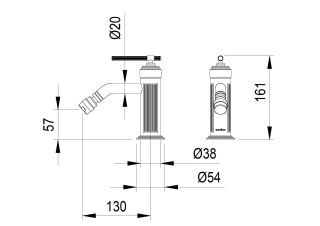 Смеситель для биде Boheme ETERNA NICKEL BRUSH никель
