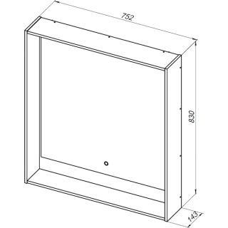 Зеркало с подсветкой Aquanet Милан 336400 80 см дуб рустикальный