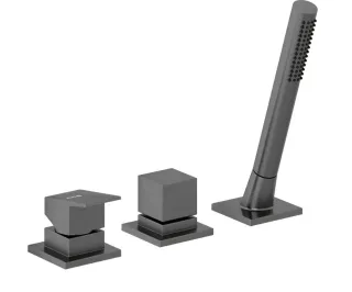 Смеситель на борт ванны Kludi Decus 54447N275 сталь оружейная брашированная