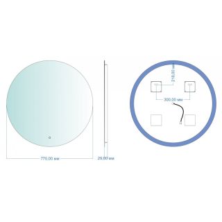 Зеркало с подсветкой Aquanet Смарт 336632 77 см с холодной подсветкой