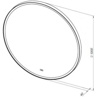 Зеркало с подсветкой Aquanet Тренд 316688 100 см чёрный