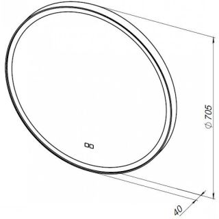 Зеркало с подсветкой Aquanet Тренд 316694 70 см чёрный
