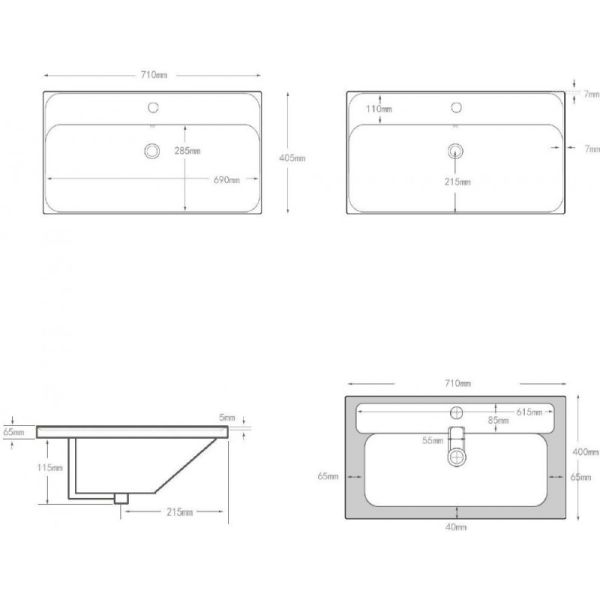 Раковина Aquanet Flash Mini 342054 70 см белый