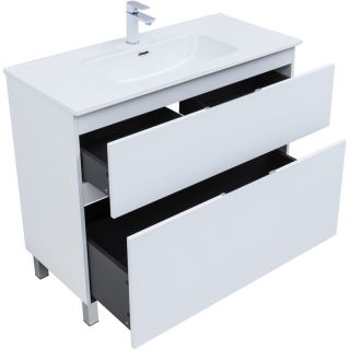 Тумба под раковину Aquanet Алвита New 344135 100 см белый матовый