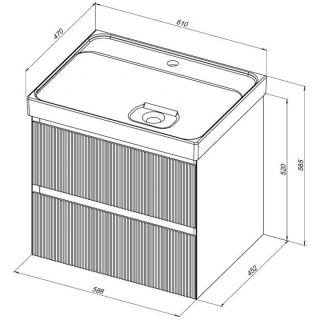 Тумба под раковину Aquanet Альтера 337154 60 см белый матовый