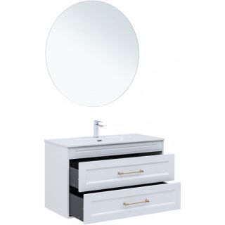 Тумба под раковину Aquanet Бостон New 347183 100 см белый сатин