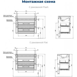 Тумба под раковину Aquanet Бостон New 306368 80 см белый сатин