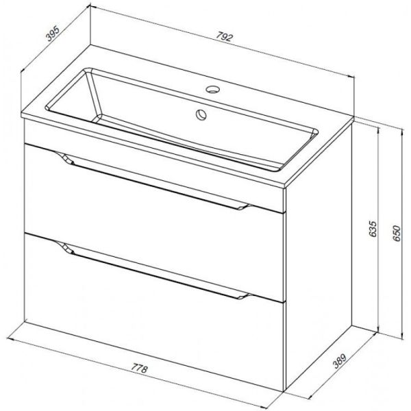 Тумба под раковину Aquanet Практика 330459 80 см белый матовый