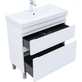 Тумба под раковину Aquanet Слим 346044 80 см белый сатин
