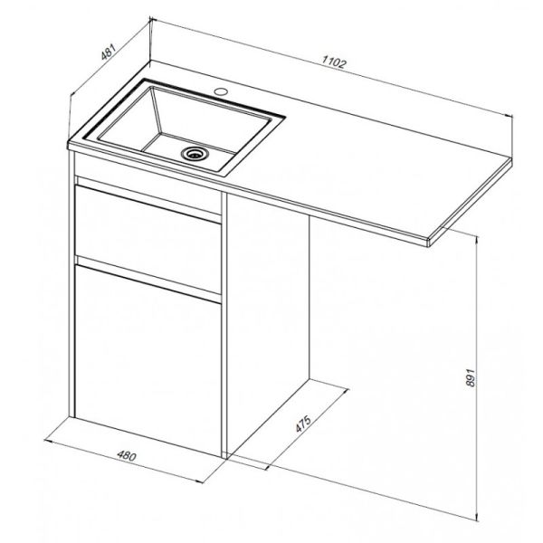 Тумба под раковину Aquanet Токио 333647 48 см дуб веллингтон