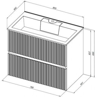 Тумба под раковину Aquanet Джейн 313318 80 см мисти грин