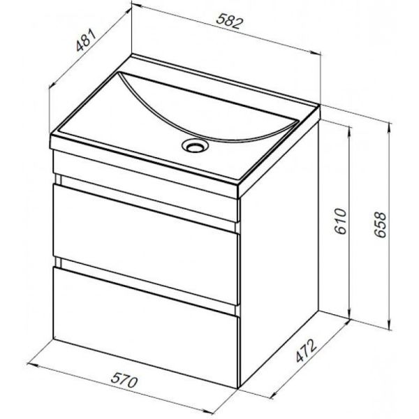 Тумба под раковину Aquanet Нота New 334197 60 см дуб светлый