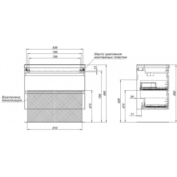 Тумба под раковину Aquanet Нота New 334199 90 см дуб светлый