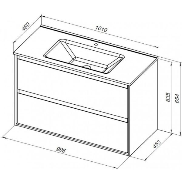 Тумба под раковину Aquanet Милан 336375 100 см дуб рошелье