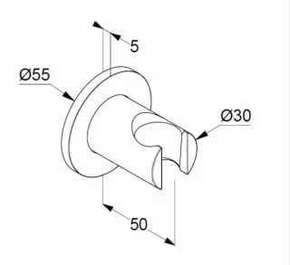 Держатель душевой лейки Kludi A-QA 65557N5-00 брашированный никель