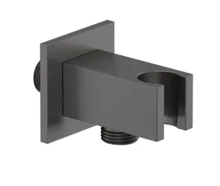 Шланговое подключение Kludi A-QA 65569N2-00 с держателем лейки сталь оружейная брашированная