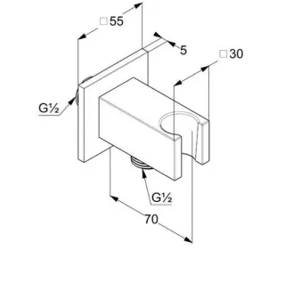 Шланговое подключение Kludi A-QA 65569N0-00 с держателем лейки брашированное золото