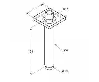Кронштейн для верхнего душа Kludi A-QA 66535N5-00 15 см брашированный никель