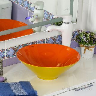 Накладная раковина Melana T4006-B6+B3-806 40см жёлтый/красный