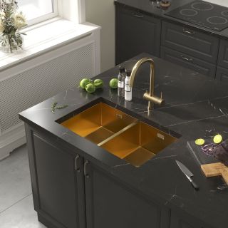 Мойка кухонная Reflexion Garda 70-GD RX2170GD брашированное золото