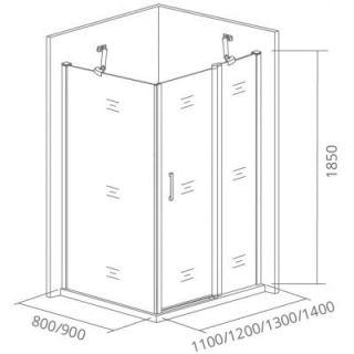 Боковая часть Good Door PANDORA SP-90-T-CH стекло прозрачное с рисунком Тростник