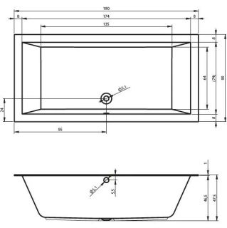 Акриловая ванна Riho Lugo Velvet B136001105 190х90см белый матовый