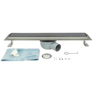 Душевой трап ALMAes Laguna LG110BL 110см чёрное стекло