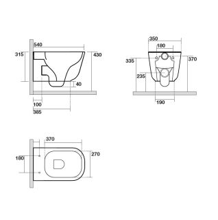 Унитаз Kerasan Tribeca 511475 подвесной Borgogna matt - Бордовый без сиденья