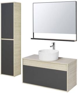 Шкаф-колонна Акватон Лофт Урбан дуб орегон/серый графит 1A248103LQX60