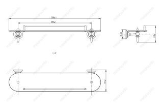 Полка стеклянная Melana MLN-820004 хром/золото