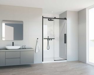 Душевая дверь Vincea Сomo Soft VDS-1CS120CLB, 1200, черный, стекло прозрачное