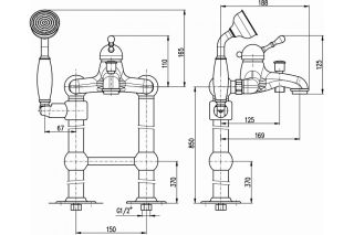 Смеситель для ванны Rav Slezak Labe L450.5/2SM бронза