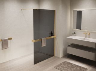 Душевая перегородка Vincea Walk-In VSW-1HR120CGG, 1200*2000, матовый золотой, стекло тонированное1HR120CGG