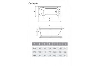 Акриловая ванна Relisan Eco Plus Селена 170x70 Гл000025995 без гидромассажа