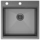 Мойка кухонная Paulmark Kroner-Pro PM705151-GM воронёная сталь