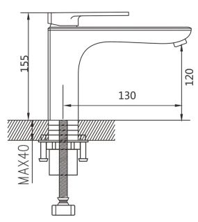 Смеситель для раковины Shevanik S8501H чёрный