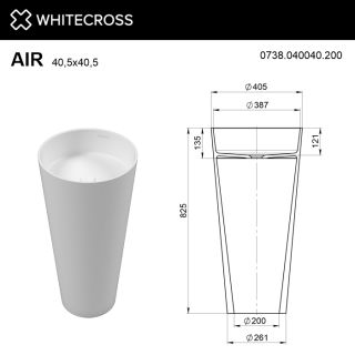 Напольная раковина WHITECROSS Air 0738.040040.200 40 см белый матовый