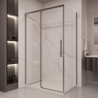 Душевой уголок Vincea Stella VSR-1ST9014CLGM, 1400*900, вороненая сталь, стекло прозрачное