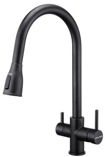 Смеситель для кухни Paulmark Lange La214212-418 чёрный металлик