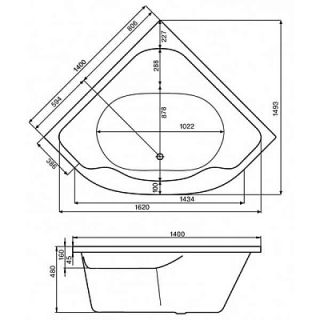 Santek Мелвилл 140х140 симметричная белая 1WH302402