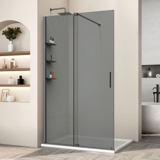 Душевая перегородка Vincea Walk-In VSW-1WSL120CGGM, 1200*2000, вороненая сталь, стекло тонированное