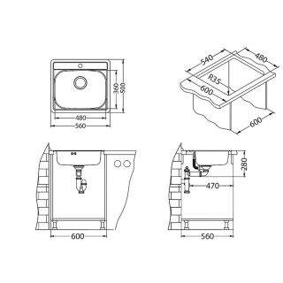 Кухонная мойка Alveus 1103106 More 10 Lei-90 56x50