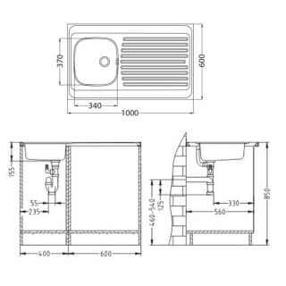 Кухонная мойка Alveus 1108745 Classic 70 Nat 100x60