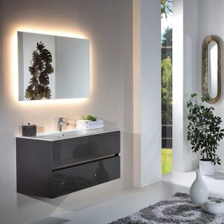 Тумба под раковину Armadi Art Vallessi 80см антрацит глянец 837-080-A glossy