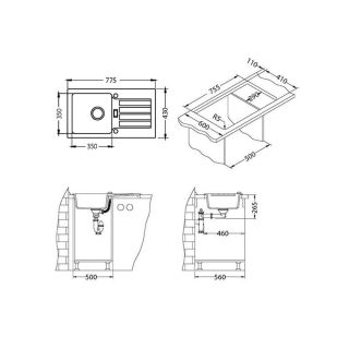 Кухонная мойка Alveus 1076857 Niagara 30 Granital Beige-G55 78x43.5