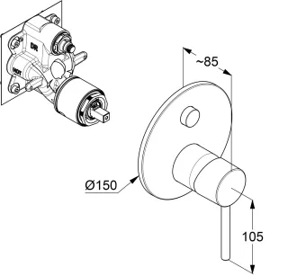 Смеситель для ванны Kludi Bozz 38759N076 брашированное золото