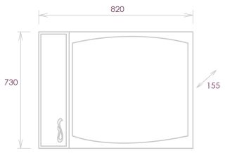 Шкаф-зеркало Onika Вальс 208508 левый 85см белый