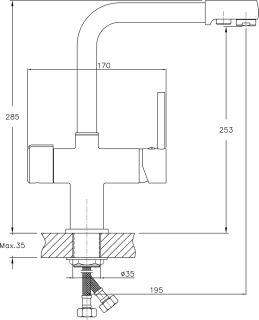 Смеситель Granula для кухни GR-2088 графит