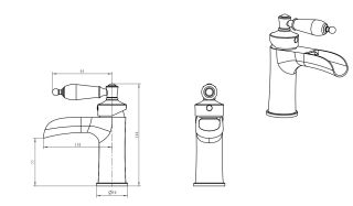 Смеситель для раковины Boheme Vogue золото Murano, рубиновое_Комплект золото