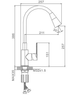 Смеситель для кухни Splenka S05.43.06 чёрный
